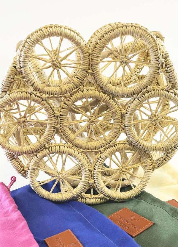 Mellow Brazil - Bolsa de Praia Redonda c/ Alça de Corda e c/ Forro - Hawai Bege 3