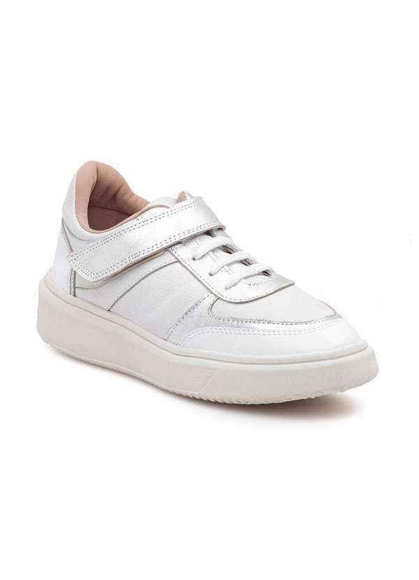Via Miss - Tenis Feminino Casual Couro Amarracao Confortavel Moda Branco