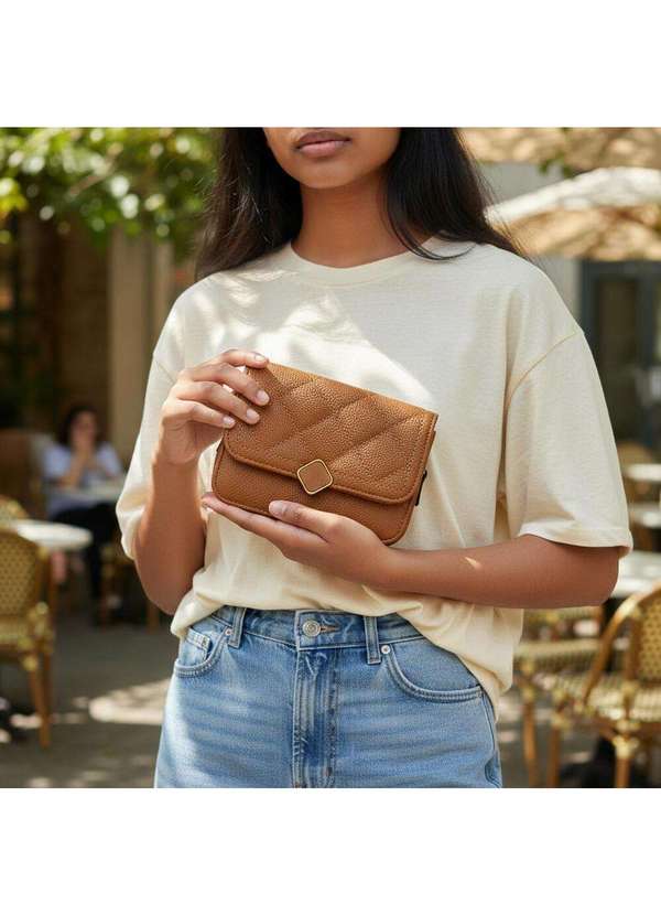 H.e - Bolsa Feminina Pequena H.E Sx-6031 Caqui 2