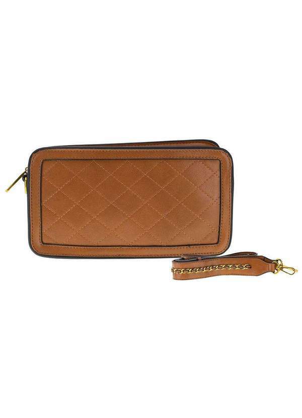 Arara Dourada - Bolsa Feminina Transversal Arara Dourada - Mm058 - Caramelo