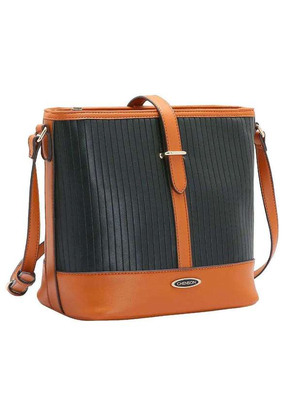 Chenson - Bolsa Feminina Transversal Chenson Cg84424 - Preto/Café 1