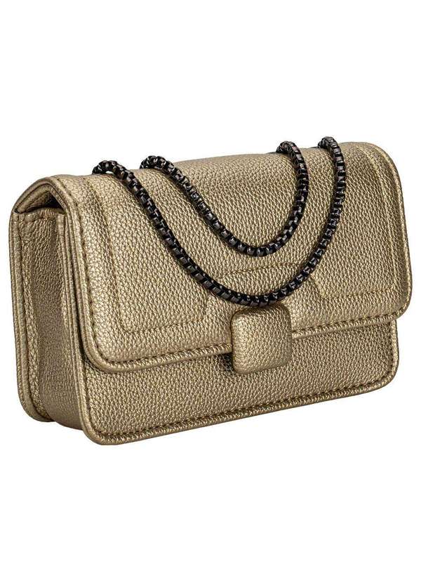 H.e - Bolsa Feminina Transversal H.E By019 - Ouro 3