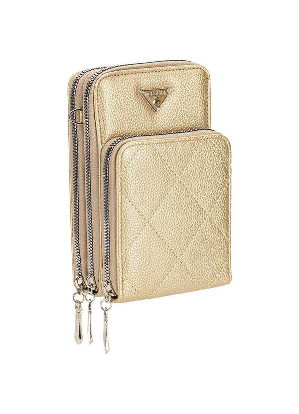 H.e - Bolsa Feminina Transversal H.E Fr40 Ouro 3