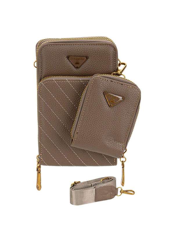 H.e - Bolsa Feminina Transversal H.E H2017 Taupe