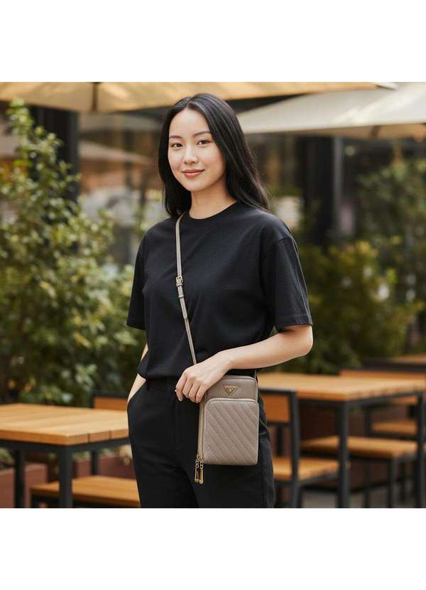 H.e - Bolsa Feminina Transversal H.E H2017 Taupe 2