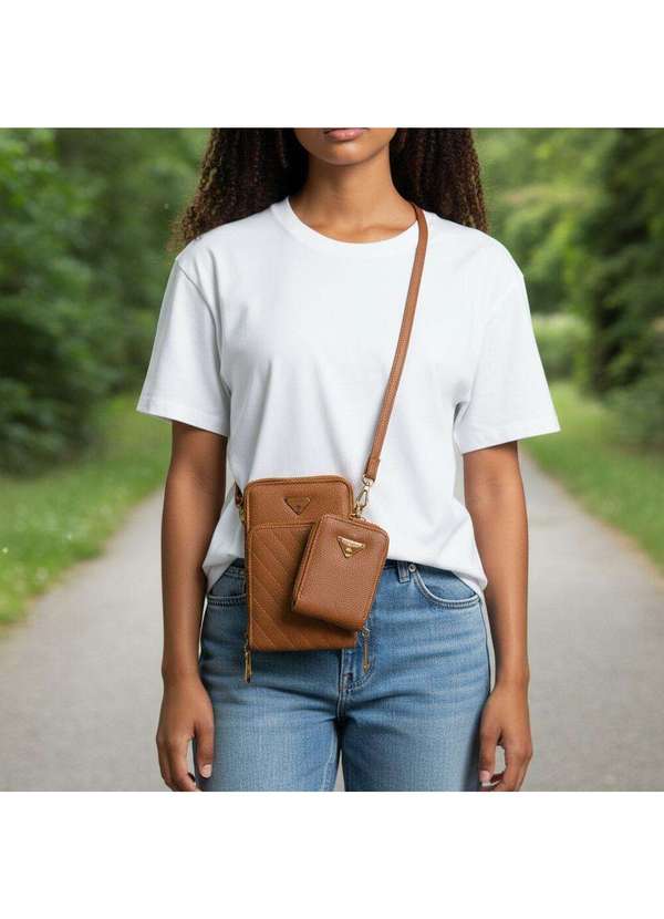 H.e - Bolsa Feminina Transversal H.E H2017 Caramelo 2