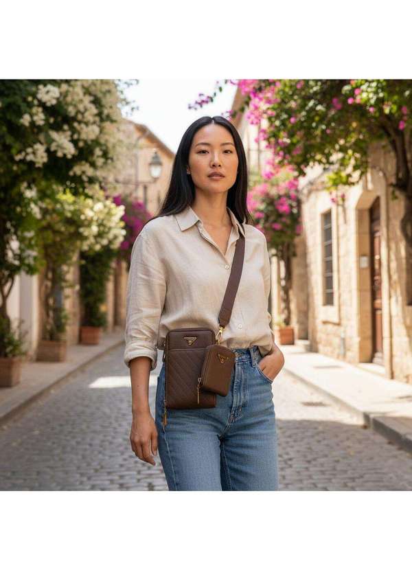 H.e - Bolsa Feminina Transversal H.E H2017 Marrom 2