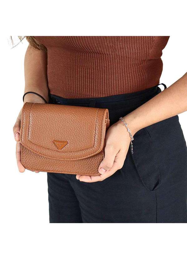 H.e - Bolsa Feminina Transversal H.E Q9441 Taupe 2