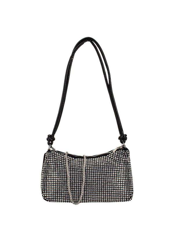 H.e - Bolsa Feminina Transversal H.E Xy001 - Preto/Prata