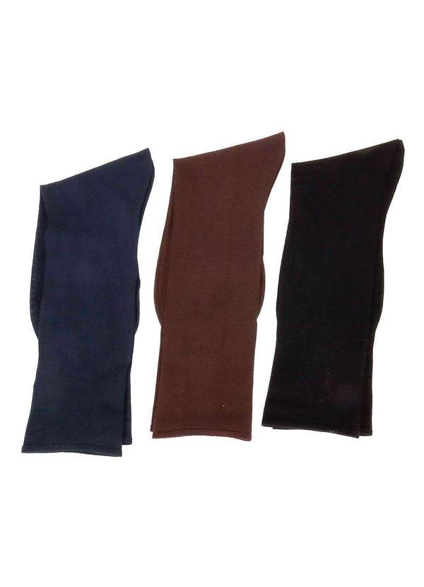 Lupo - Kit 3 pares de Meias Social Anyl Lupo - 6002 - Preto/Café