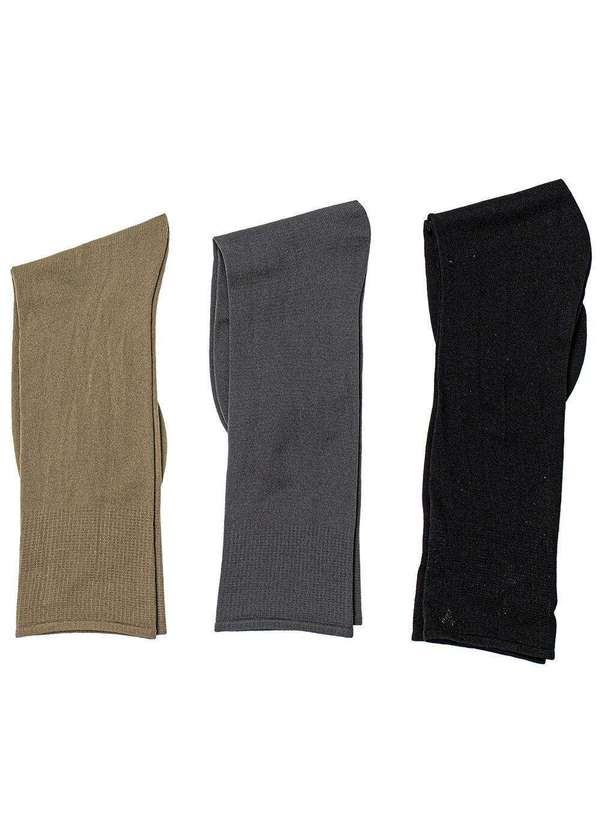 Lupo - Kit 3 pares de Meias Social Anyl Lupo - 6002 Cinza/Preto