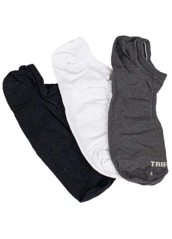 Trifil - Kit 3 pares de Meias Trifil - T06227 - Branco/Cinza
