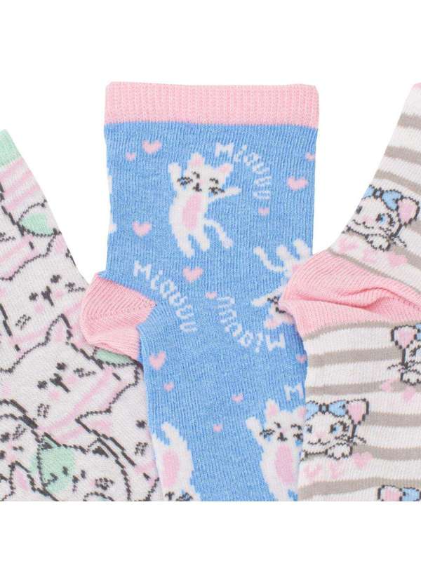 Trifil - Kit com 03 pares de Meias Infantil Trifil - 5028 - Branco/Verde 5