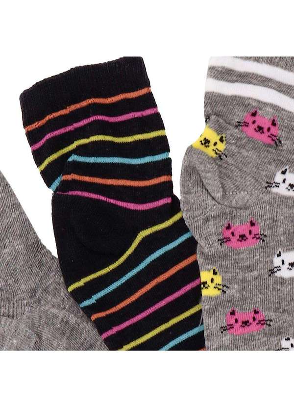 Trifil - Kit com 03 pares de Meias Infantil Trifil - 5028 - Preto/Cinza 5