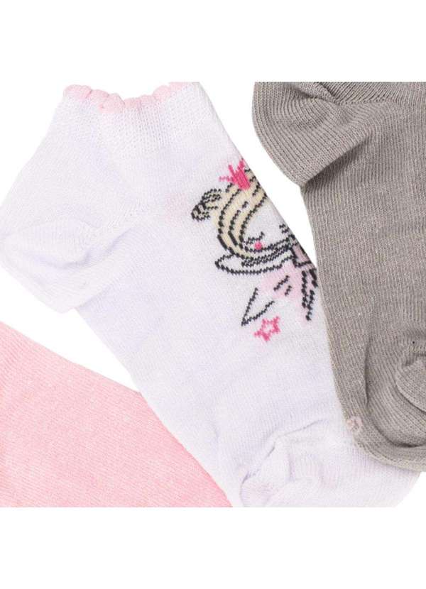 Trifil - Kit com 03 pares de Meias Infantil Trifil T5032k - Branco/Cinza 5