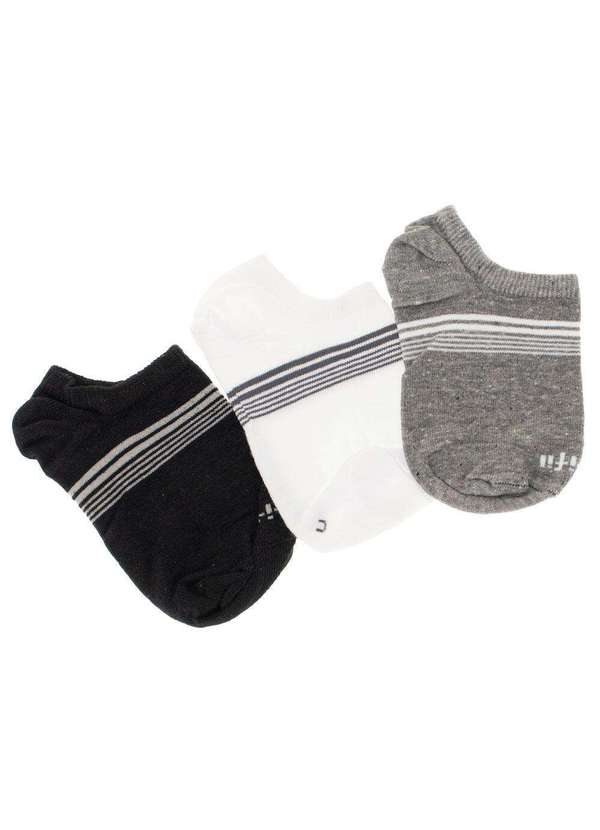 Trifil - Kit com 03 pares de Meias Infantil Trifil - Tk6050 - Branco/Cinza