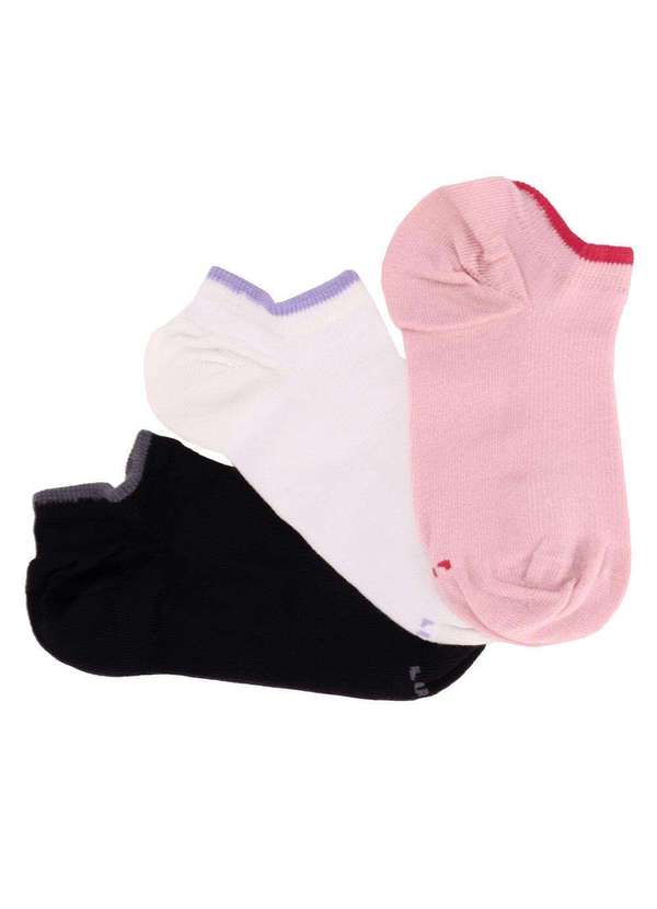 Lupo - Kit com 03 pares de Meias Invisíveis Lupo - 4535 - Preto/Branco