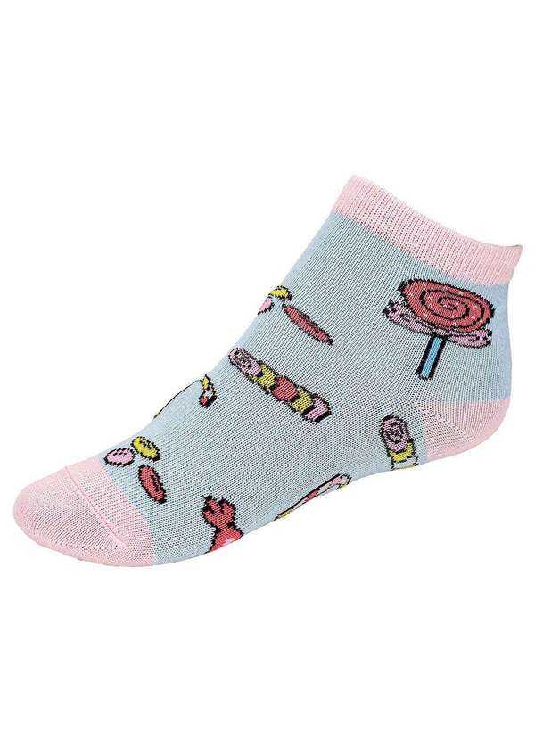 Hoahi - Kit com 3 pares de Meias Cano Curto Infantil Hoahi 21218 - Azul/Rosa 3