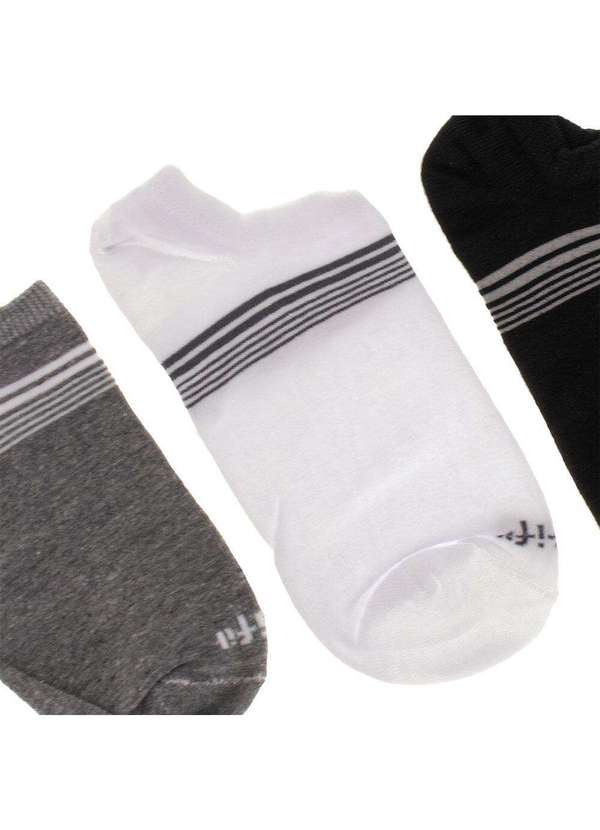 Trifil - Kit com 3 pares de Meias Invisíveis Trifil Tk6050 Branco/Cinza 5