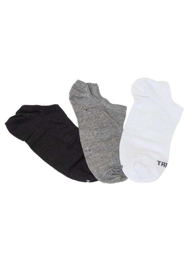 Trifil - Kit com 3 pares de Meias Invisivel Trifil - T06227 - Preto/Branco