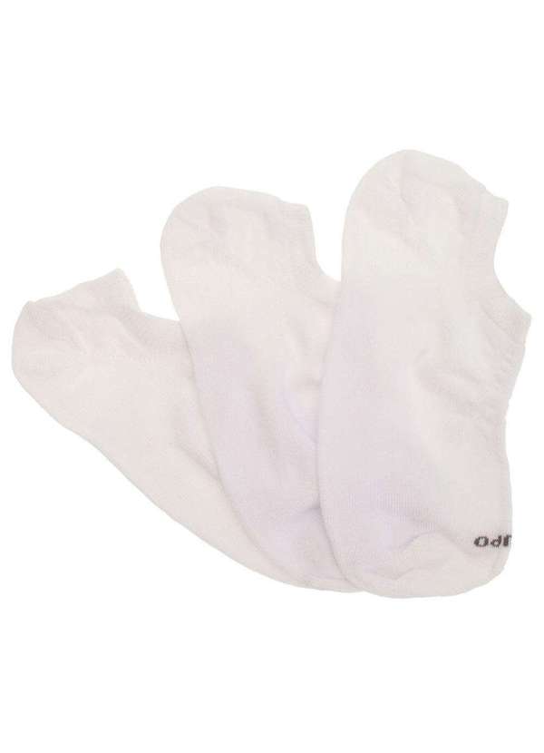 Lupo - Kit com 3 pares de Meias Sortidas Invisível Lupo - 32700 - Branco 01
