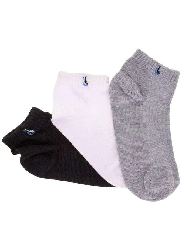 Lupo - Kit com 3 pares de Meias Sortidas Lupo - 03225 - Branco/Preto