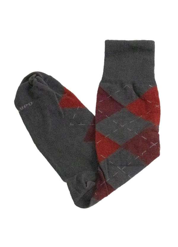Lupo - Meia Sportwear Lupo - 1212 - Cinza/Vermelho
