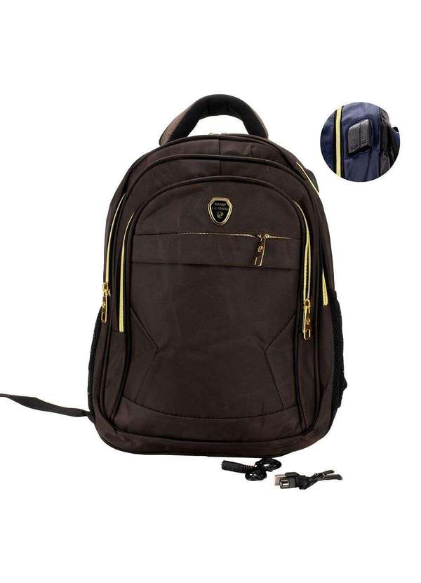 Arara Dourada - Mochila Masculina Arara Dourada Dj108 - Café