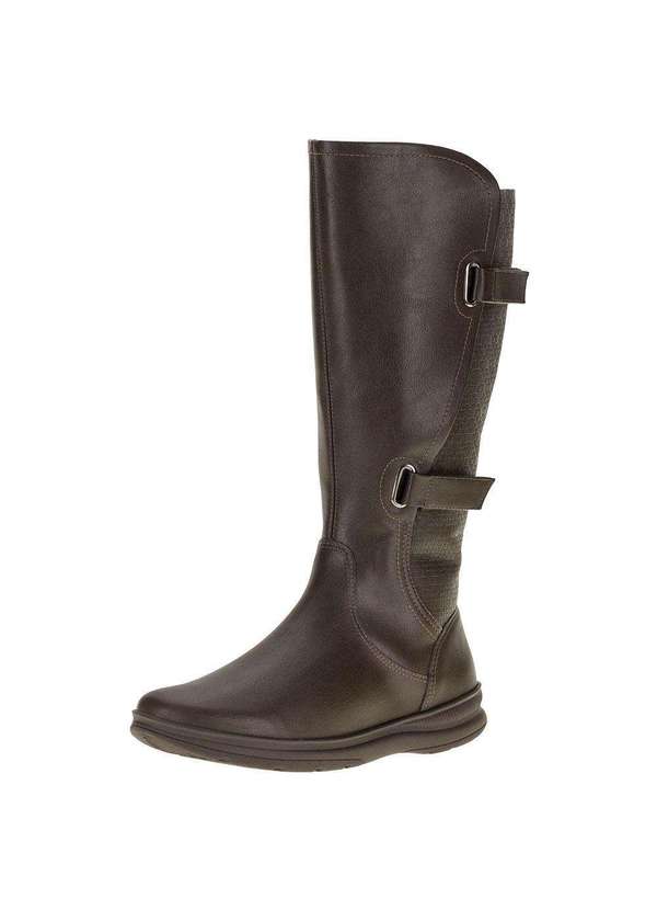 Comfortflex - Bota Feminina Cano Alto Comfortflex - 2391334 - Chocolate