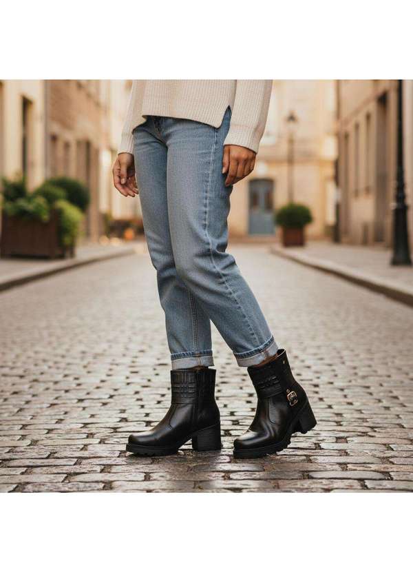Pegada - Bota Feminina Cano Baixo Pegada 281311 Preto 2