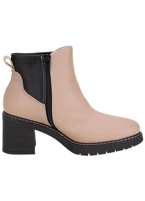Piccadilly - Bota Feminina Cano Baixo Piccadilly 769001 Bege/Preto 4