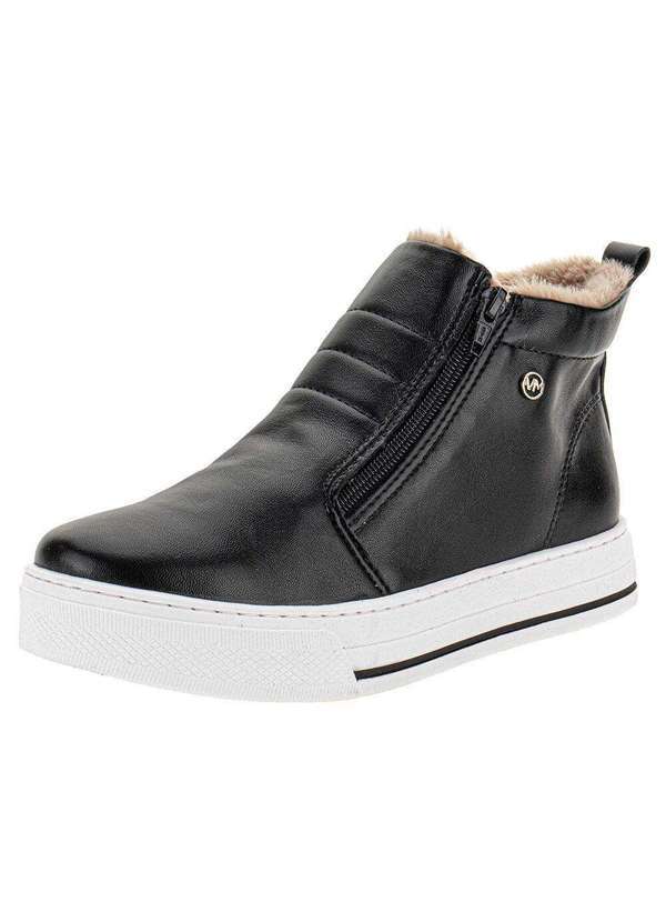 Via Marte - Bota Feminina Cano Baixo Via Marte - 211848 - Preto/Bege 01