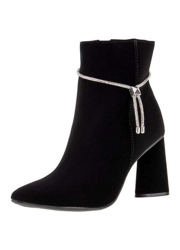 Via Marte - Bota Feminina Cano Baixo Via Marte - 234110 - Preto/Nobuck