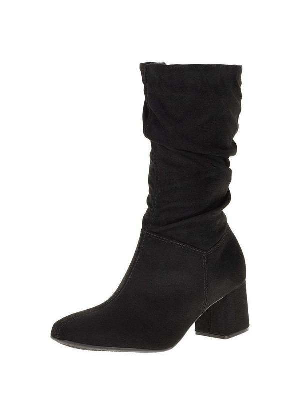Beira Rio - Bota Feminina Cano Médio Beira Rio - 9076102 - Preto/Camurça