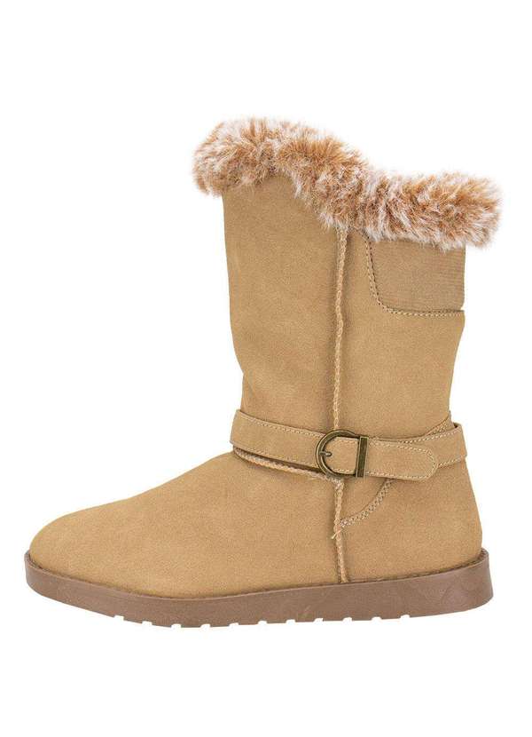 Mooncity - Bota Feminina Cano Médio Mooncity 70808 Bege 2