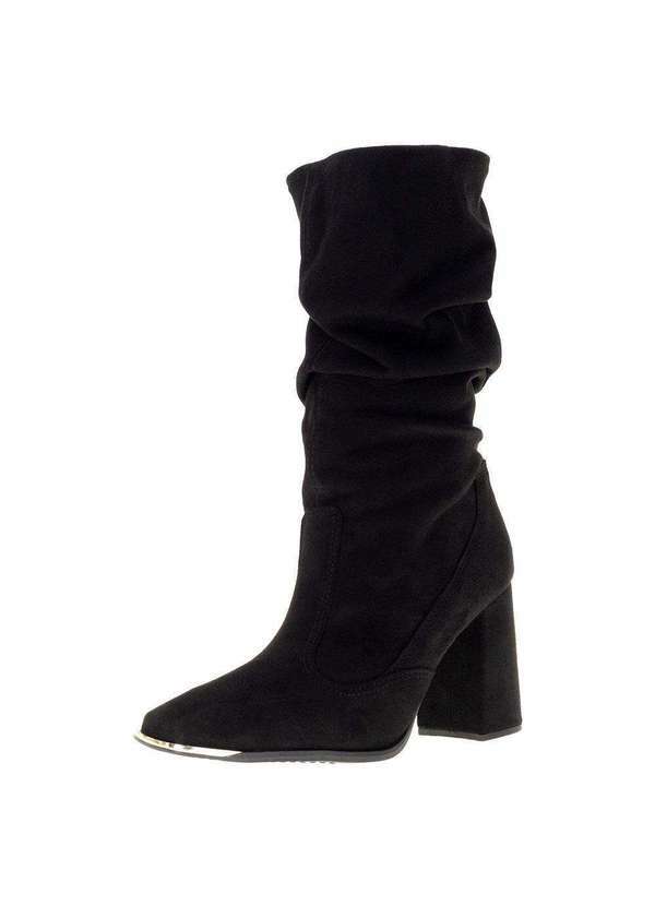 Vizzano - Bota Feminina Cano Médio Vizzano 3085205 - Preto/Camurça
