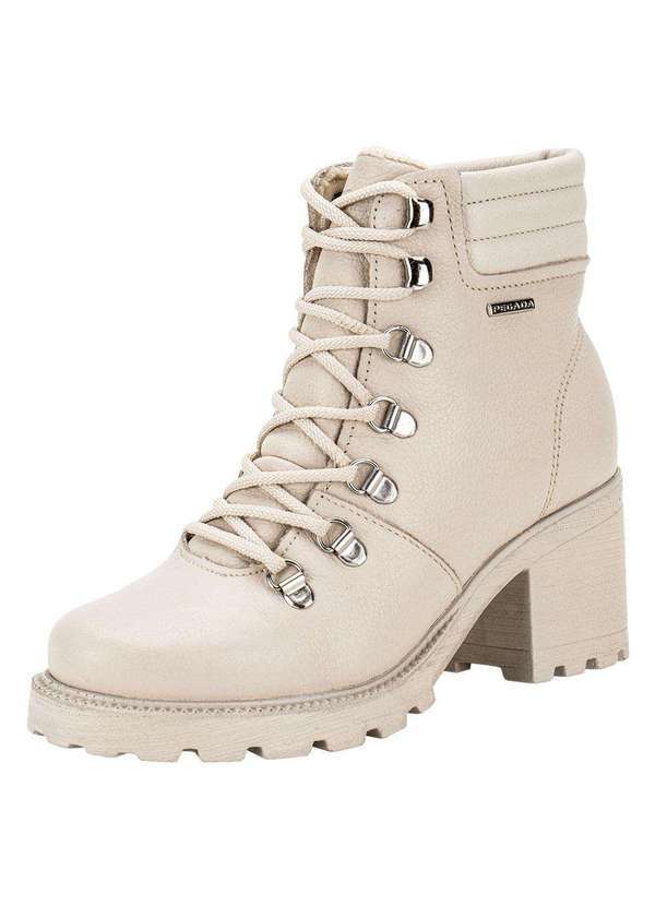 Pegada - Bota Feminina Coturno Pegada - 281321 - Marfim