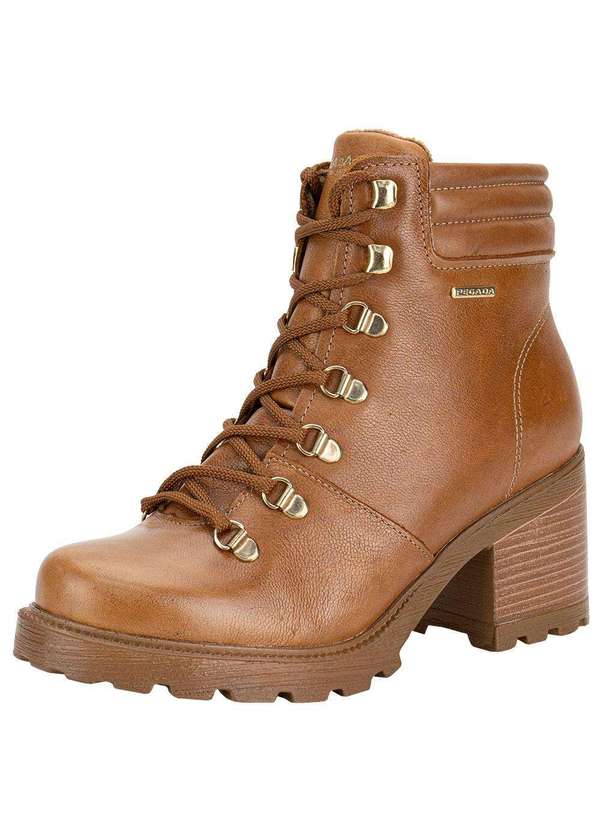 Pegada - Bota Feminina Coturno Pegada 281321 Caramelo 01
