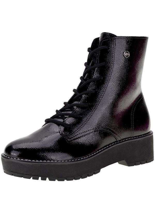 Via Marte - Bota Feminina Coturno Via Marte - 23100101 - Verniz/Preto