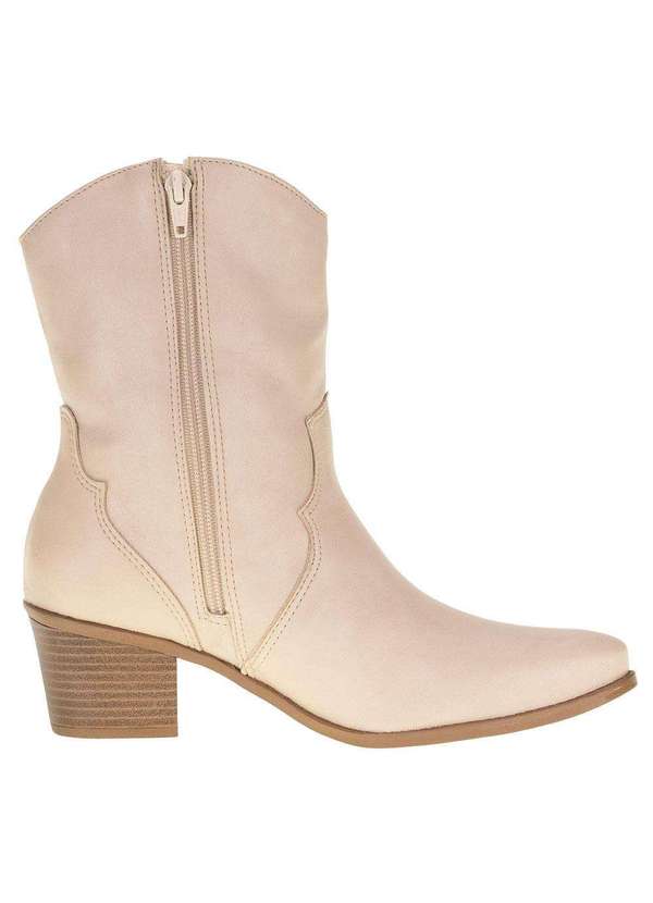 Via Marte - Bota Feminina Country Cano Baixo Via Marte - 231105 - Natural 5