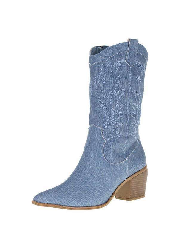 Via Marte - Bota Feminina Country Cano Médio Jeans Via Marte - 232708 - Jeans 01