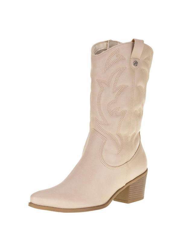 Via Marte - Bota Feminina Country Cano Médio Via Marte - 231101 - Natural