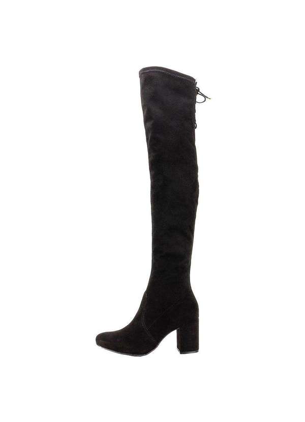 Via Marte - Bota Feminina Over The Knee Via Marte 024001 - Preto/Camurça 2