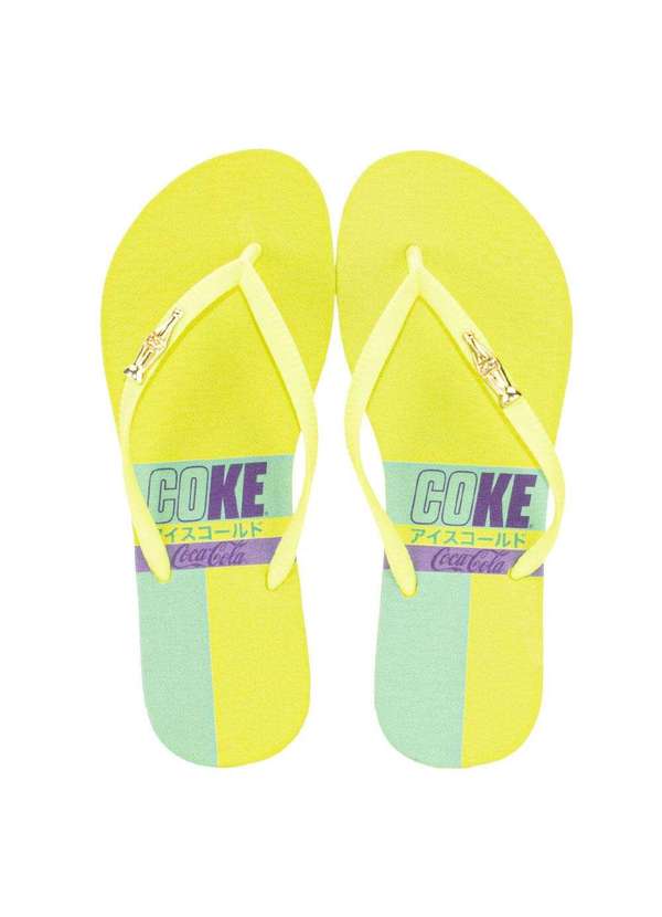 Coca Cola - Chinelo Feminino Coke Japan Style Coca Cola Cc3984 - Amarelo 1
