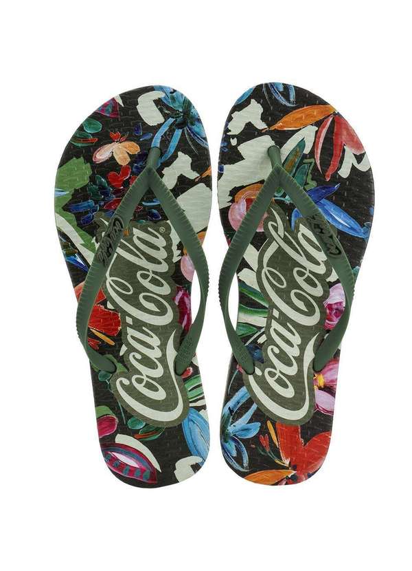 Coca Cola - Chinelo Feminino Coke Japan Style Coca Cola Cc3984 - Oliva