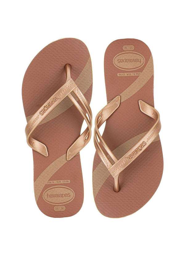 Havaianas - Chinelo Feminino Elegance Print Havaianas 4148804 - Ouro 1