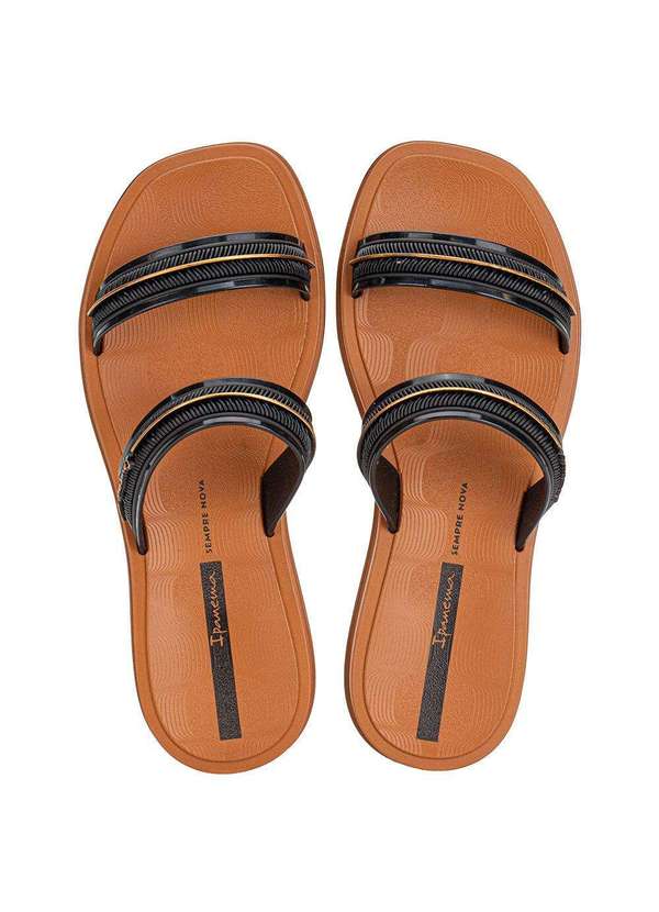 Ipanema - Chinelo Feminino Slide Glow Ipanema 27400 Preto/Caramelo