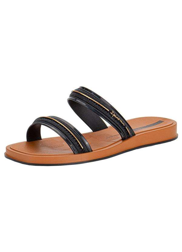 Ipanema - Chinelo Feminino Slide Glow Ipanema 27400 Preto/Caramelo 2