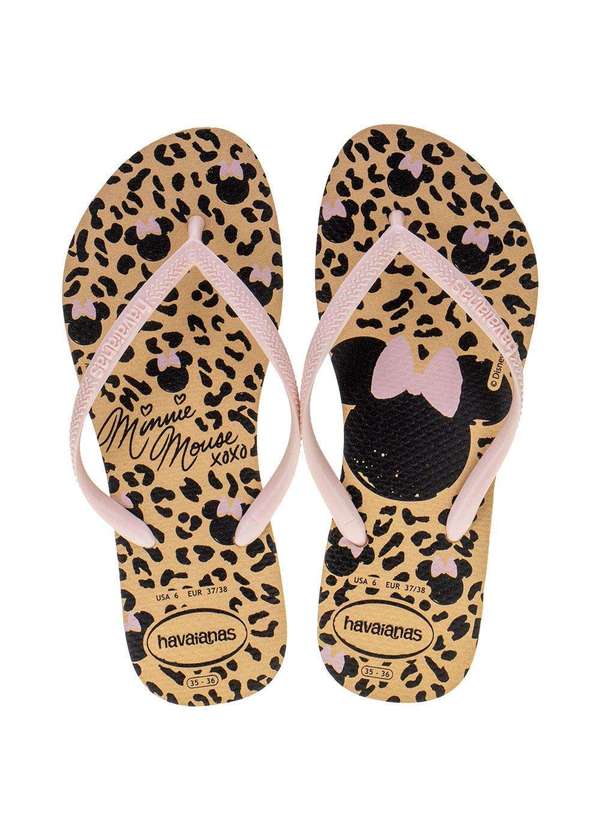 Havaianas - Chinelo Feminino Slim Disney Havaianas - 4141203 - Bege/Rosa 1