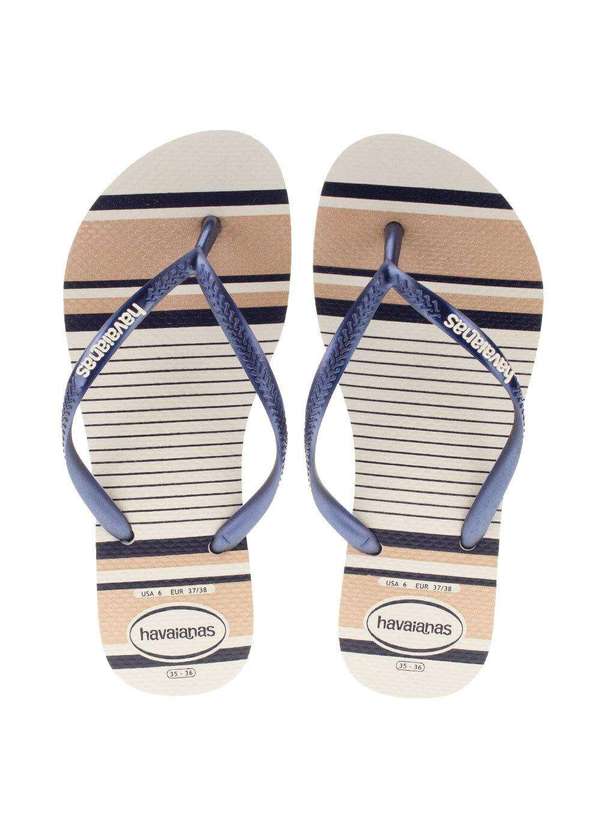 Havaianas - Chinelo Feminino Slim Nautical Havaianas - 4137125 - Branco/Royal